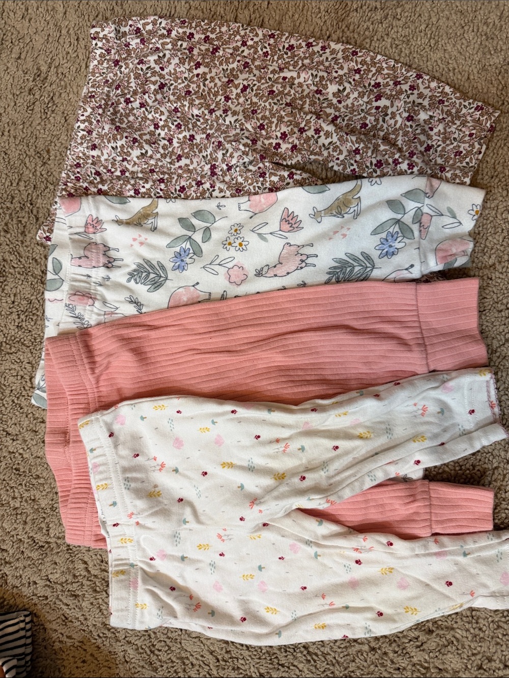 Girls' Pink Floral & Animal Print Pajama Pants - 4-Pack